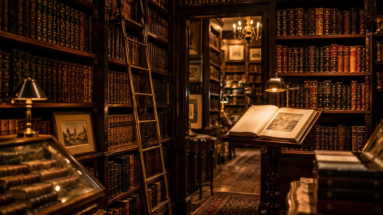 Antiquarian Bookshop Leather and Gilt Large The Socialites