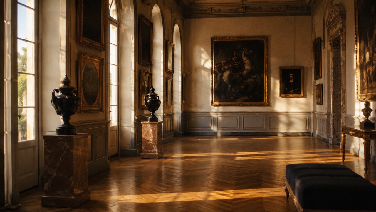 Empty European Gallery Afternoon Light Large The Socialites