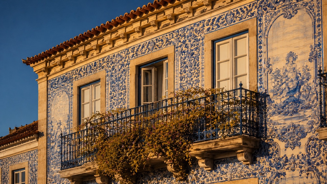 Lisbon Azulejo Facade Golden Light Large The Socialites