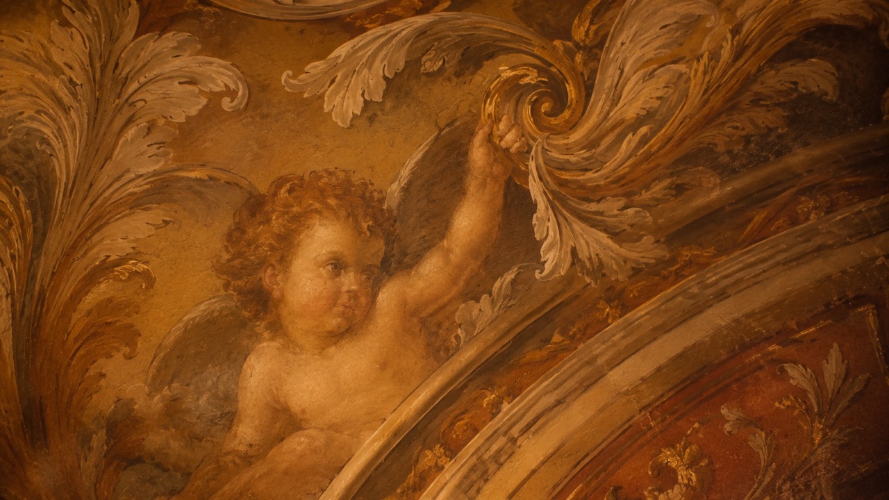 Renaissance Fresco Detail Warm Large The Socialites